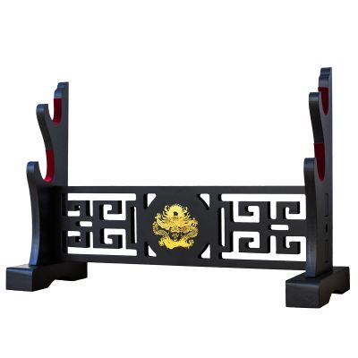 FOXSMZZ Sword Holder Velvet Padded Katana Stand Samurai Display Rack Support All Tanto Swords Weapon Display Stand (Dragon-2)