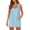 PODKREC Women Summer Mini Dress,Womens Tennis Dress Workout Mini Dress,Summer Sleeveless Mini Dress,Athletic Romper Dress (12,S) view 1