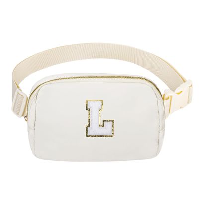 Birthday Gifts Personalized Mother's Day Gifts for 4 5 6 7 8 9 10 11 12 13 14 Year old Girls Teen Sister Kid Initial Letter Fanny Pack Trendy Stuff White Letter L