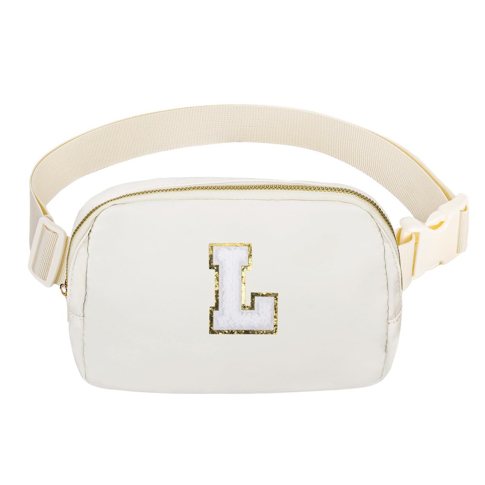 Birthday Gifts Personalized Mother's Day Gifts for 4 5 6 7 8 9 10 11 12 13 14 Year old Girls Teen Sister Kid Initial Letter Fanny Pack Trendy Stuff White Letter L