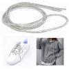 ANUFER One Piece 4MM Glitter Round Shoe Lace with Rhinestones Drawstring Cord Hoodie Strings Replacements SN0712111 Silver 120CM view 3