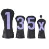 Andux 4Pack/Set PU Large Number Golf 460cc Driver Fairway Woods Hybrids Club Head Covers Black view 1