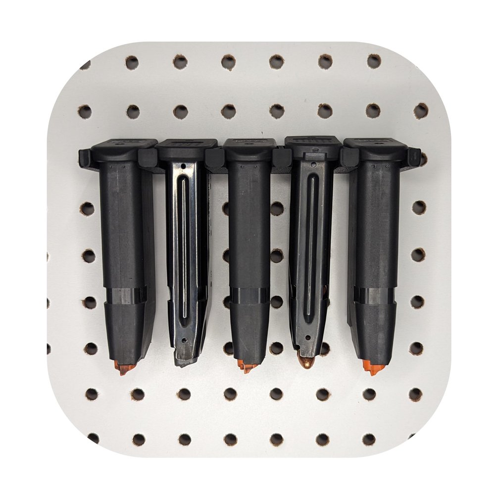 Hammy3DPrints Mount for Glock 43X / 48 and S15 Mags - Pegboard/Metal Pegboard/Skadis/etc. | Magazine Holder Storage Rack (Wall Control/Gun Pegboard)