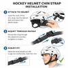 Odorkle Hockey Helmet Chin Strap, Oxford Cloth Ice Hockey Helmet Chin Strap with Single Strengthened Snap Enhanced Version for Hockey Ice Hockey Helmets, Odorklewvx28mgct6 view 4