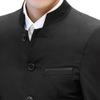 DGHM-JLMY Men's Mandarin Collar Chinese Tunic Suits Traditional Uniform for Wedding Festival Stand Collar Tweed Suit Jackets (Black,XX-Large) view 3