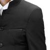DGHM-JLMY Men's Mandarin Collar Chinese Tunic Suits Traditional Uniform for Wedding Festival Stand Collar Tweed Suit Jackets (Black,XX-Large) view 4