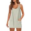 PODKREC Women Summer Mini Dress,Womens Tennis Dress Workout Mini Dress,Summer Sleeveless Mini Dress,Athletic Romper Dress (10,M) view 1