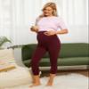 CRZ YOGA Butterluxe Maternity Capris Leggings 21" - Over The Belly Workout Active Yoga Womens Pregnancy Crop Pants Stretchy Red Merlot Medium view 3