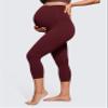 CRZ YOGA Butterluxe Maternity Capris Leggings 21" - Over The Belly Workout Active Yoga Womens Pregnancy Crop Pants Stretchy Red Merlot Medium view 4