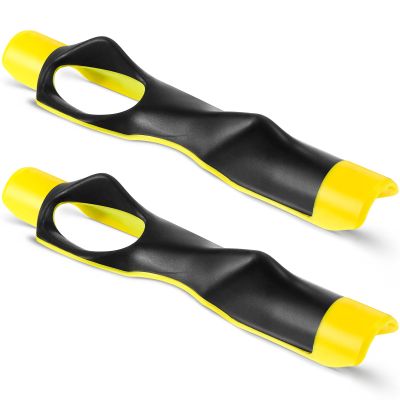 RoundFunny 2 Pack Golf Grip Trainer Attachment for Improving Hand Positioning on Club Right Handed Golf Swing Trainer for Kids and Woman Beginner Learn Correct Grip Posture(Yellow)