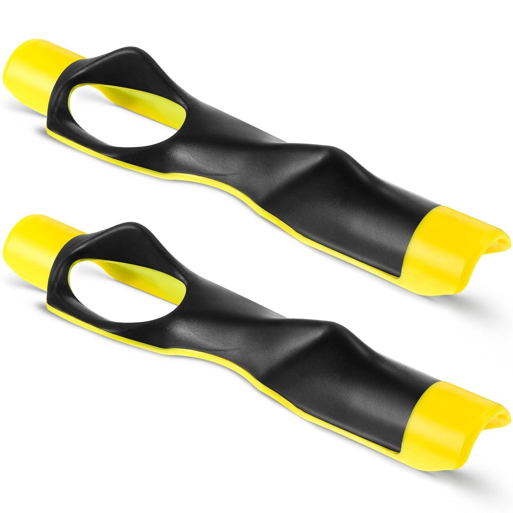 RoundFunny 2 Pack Golf Grip Trainer Attachment for Improving Hand Positioning on Club Right Handed Golf Swing Trainer for Kids and Woman Beginner Learn Correct Grip Posture(Yellow)