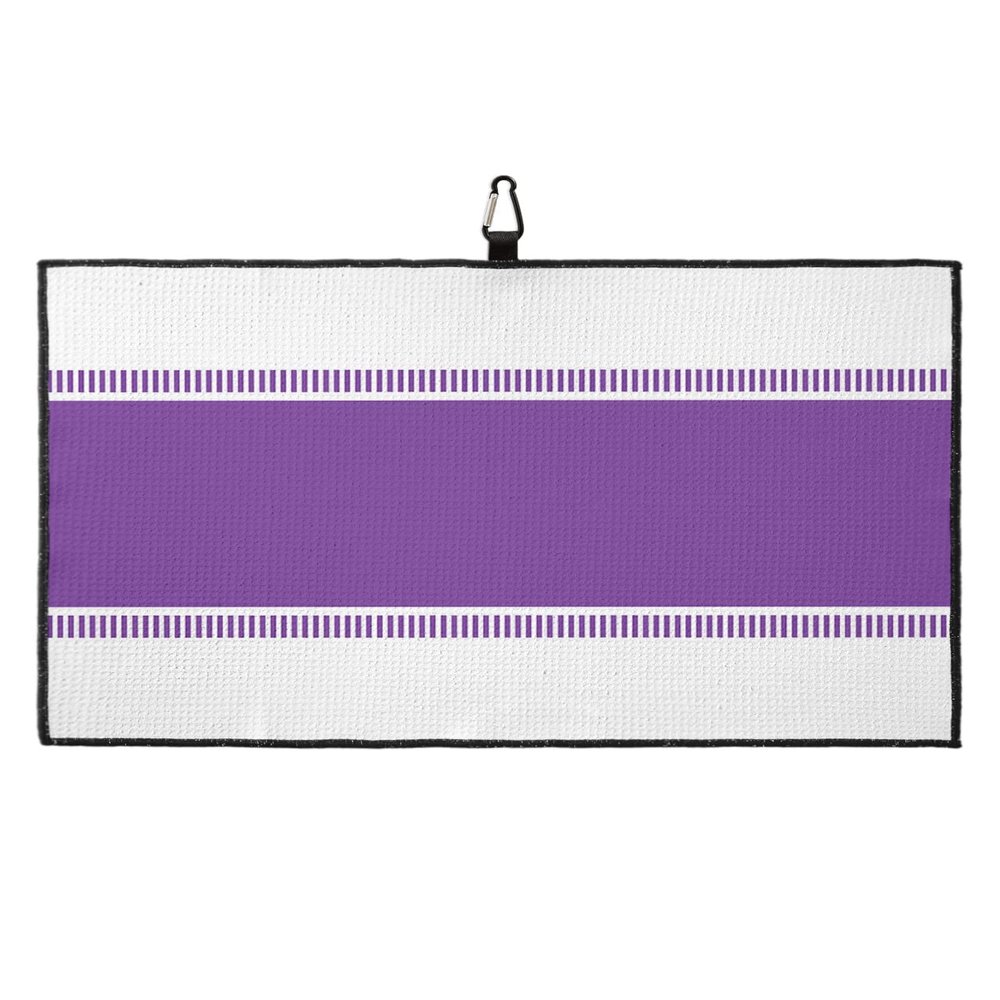 IDOWMAT Texture Golf Towel 16"x24" Microfiber Glof Towels for Golf Bag, Waffle Pattern Golf Club Cleaning Towel with Carabiner Clip Golf Gift for Women & Men, Artistic Purple Stripes Texture