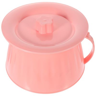 Chamber Pot with Lid Commode Bucket Urinal Bottle Urine Pots Potty Pee Bucket Portable Toilet Urinal Basin Potty Bedside Urinal for Women Men Elderly Kid Pink