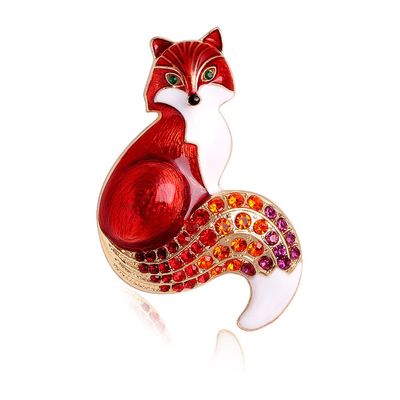 WCB1FPu Brooch Ladies Brooch Craft Brooch Retro Simple Fox Brooch Sweater Alloy Cardigan Accessories Rhinestone Pin (C)