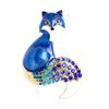 WCB1FPu Brooch Ladies Brooch Craft Brooch Retro Simple Fox Brooch Sweater Alloy Cardigan Accessories Rhinestone Pin (C) view 3