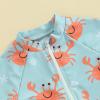 Toddler Boys Swimsuit Infant Sun Protection Rash Guard Wetsuit Zipper One Piece Short Sleeve Beach Bathing Suits (J Orange Crab, 12-24 Months) view 4