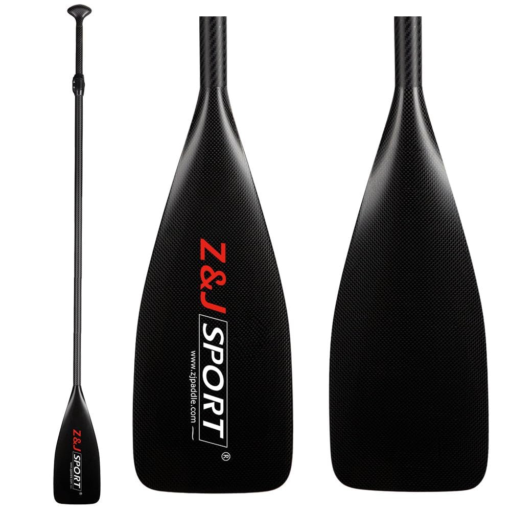 Z&J SPORT 3-Piece SUP Paddle 172-220cm Adjustable, Full Carbon Racing Stand-up Paddle (HL: 16.8cm*47cm, 90.7sq. in)