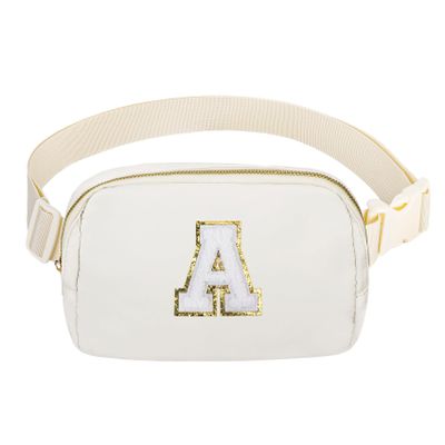 Birthday Gifts Personalized Mother's Day Gifts for 4 5 6 7 8 9 10 11 12 13 14 Year old Girls Teen Sister Kid Initial Letter Fanny Pack Trendy Stuff White Letter A
