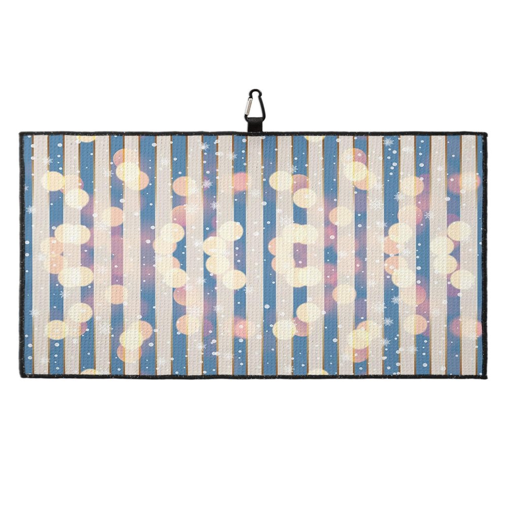 Line Golf Towel 16"x24" Microfiber Glof Towels for Golf Bag, Waffle Pattern Golf Club Cleaning Towel with Carabiner Clip Golf Gift for Women & Men, Dreamy Aperture Snowflake Lines Texture Blue