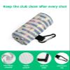 Line Golf Towel 16"x24" Microfiber Glof Towels for Golf Bag, Waffle Pattern Golf Club Cleaning Towel with Carabiner Clip Golf Gift for Women & Men, Dreamy Aperture Snowflake Lines Texture Blue view 3