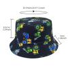 Children's Bucket Hat Cartoon Bulldozer Printed Fisherman Hat Outdoor Sun Protection Hat for Boys Girls White view 3