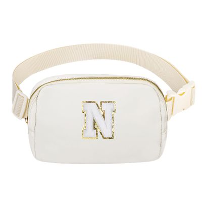 Birthday Gifts Personalized Mother's Day Gifts for 4 5 6 7 8 9 10 11 12 13 14 Year old Girls Teen Sister Kid Initial Letter Fanny Pack Trendy Stuff White Letter N