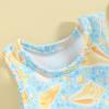 kacubwyy Little Girls Swimsuit Sleeveless Ruffle Top & Shorts Two Piece Tankinis Set Kids Swimwear Bathing view 3