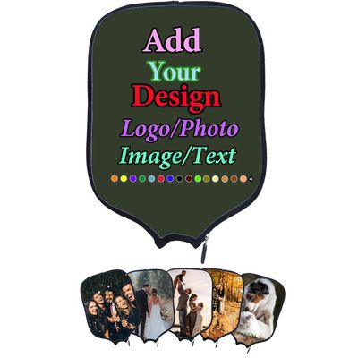 AJIOCIEU Custom Padded Pickleballs Paddles Cover, Personalized Design with Image Text Logo Neoprene Paddles Case Rackets Cover, Fits Most Paddles, 8.5x11.5 inches, Army Green