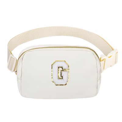 Birthday Gifts Personalized Mother's Day Gifts for 4 5 6 7 8 9 10 11 12 13 14 Year old Girls Teen Sister Kid Initial Letter Fanny Pack Trendy Stuff White Letter G