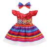 Baby Mexican Traditional Cinco de Mayo Fiesta Dress for Girls - Sequins Ethnic Embroidered Floral Vestidos Tipicos Mexicanos - Red With Headwear - 18-24 Months view 1