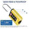 BRILLIRARE 2 Pack TSA Approved Luggage Locks, Combination Travel Padlock, 3-Digit Waterproof Lock, TSA Outdoor Keyless Resettable Lock for Lockers, Bags, Backpack, Gym, Gate-Yellow view 4