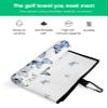 Butterfly Golf Towel 16"x24" Microfiber Glof Towels for Golf Bag, Waffle Pattern Golf Club Cleaning Towel with Carabiner Clip Golf Gift for Women & Men, Pastoral Style Artistic Butterfly Gradient Blue view 2