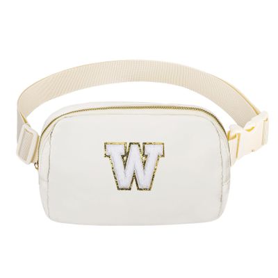 Birthday Gifts Personalized Mother's Day Gifts for 4 5 6 7 8 9 10 11 12 13 14 Year old Girls Teen Sister Kid Initial Letter Fanny Pack Trendy Stuff White Letter W