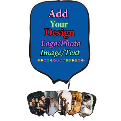 Custom Pickleballs Paddle Protection Personalized Pickle Balls Racquet Cover, Design with Photo Logo Text, Fits Most Rackets, Great Gifts to Family or Friend, 8.5"x11.5", Cerulean