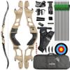 62 Inch Hunting Recurve Bow Kit for Adult Gordon Limbs ILF Interface 30-60Lbs Archery Right Hand Recurve Bow (Desert Gray, 60 Lbs)