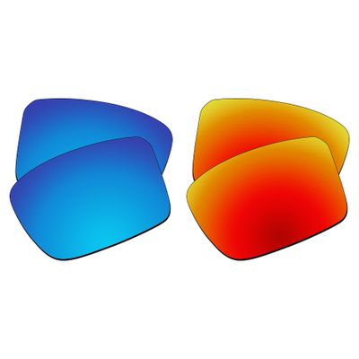 EZReplace Lenses Replacement for Oakley Heliostat OO9231 Sunglasses (Polarized Lenses) - Fits Oakley Heliostat Frame (Ice Blue+Fire Red)