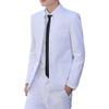 DGHM-JLMY Men's Mandarin Collar Chinese Tunic Suits Traditional Uniform for Wedding Festival Stand Collar Tweed Suit Jackets (White,Medium) view 1