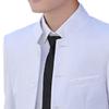 DGHM-JLMY Men's Mandarin Collar Chinese Tunic Suits Traditional Uniform for Wedding Festival Stand Collar Tweed Suit Jackets (White,Medium) view 2