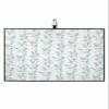 IDOWMAT Art Deco Golf Towel 16"x24" Microfiber Glof Towels for Golf Bag, Waffle Pattern Golf Club Cleaning Towel with Carabiner Clip Golf Gift for Women & Men, Simple Leaves Lines White view 1