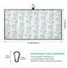IDOWMAT Art Deco Golf Towel 16"x24" Microfiber Glof Towels for Golf Bag, Waffle Pattern Golf Club Cleaning Towel with Carabiner Clip Golf Gift for Women & Men, Simple Leaves Lines White view 3