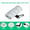 IDOWMAT Art Deco Golf Towel 16"x24" Microfiber Glof Towels for Golf Bag, Waffle Pattern Golf Club Cleaning Towel with Carabiner Clip Golf Gift for Women & Men, Simple Leaves Lines White view 4