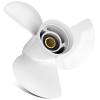 CEAC 13 1/2x15-K Boat Motor Aluminum Propeller 6E5-45947-00-EL - Compatible with Yamaha Outboard Engines 60HP 70HP 75HP 80HP 85HP 90HP 115HP 130HP15 Tooth, RH 3-BladeWhite view 1