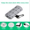 Ine Golf Towel 16"x24" Microfiber Glof Towels for Golf Bag, Waffle Pattern Golf Club Cleaning Towel with Carabiner Clip Golf Gift for Women & Men, Abstract Artistic Geometric Leaves Texture Black view 4