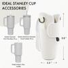 JEBEALUO Water Bottle Carrier Bag with Phone Pocket for Stanley Cup 40/30 oz, Water Bottle Holder with Adjustable Strap& Straw Cover, Stanley Cup Accessories (White) view 3