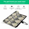 IDOWMAT Abstract Golf Towel 16"x24" Microfiber Glof Towels for Golf Bag, Waffle Pattern Golf Club Cleaning Towel with Carabiner Clip Golf Gift for Women & Men, Abstract Modern Geometic Floral Beige view 2