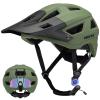 Favoto Adult Mountain Bike Helmet for Men & Women, Magnetic Buckle MTB Helmet with Removable Visor, Lightweight for Commuting & Off-Road Cycling, Dark Green view 1