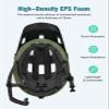 Favoto Adult Mountain Bike Helmet for Men & Women, Magnetic Buckle MTB Helmet with Removable Visor, Lightweight for Commuting & Off-Road Cycling, Dark Green view 3