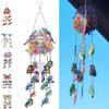 DIY Dotted Diamond Art Painting Wind Chime Kit, Three-Dimensional Sun Catchers Hummingbird Diamonds Dot Paintings Hanging Ornaments for Spring Garden, Handwork Double-Sided Point Drilling (Color : Fl view 1