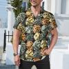 Dice Pattern Men's Short Sleeve Shirt Casual Button Down Hawaiian Shirts Summer Cuba Beach Tops view 2