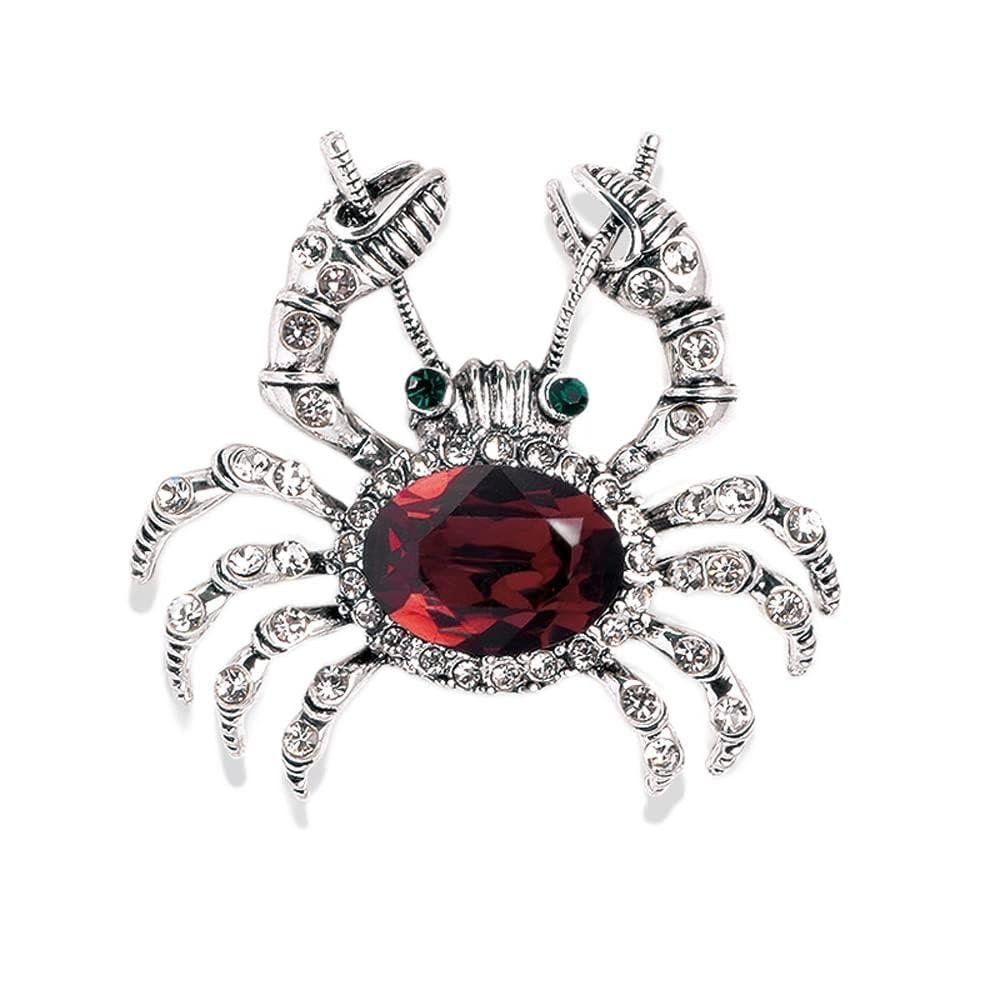 WCB1FPu Women's Brooch Creative Personality Brooch Alloy Diamond Crab Brooch Coat Pin Cardigan Sweater Corsage Shawl Buckle Accessories (C)